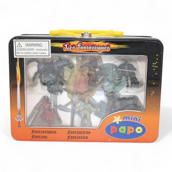 Papo Mini Les Fantastiques Fantasy Figures In Tin Carry Case - Picture 1 of 7